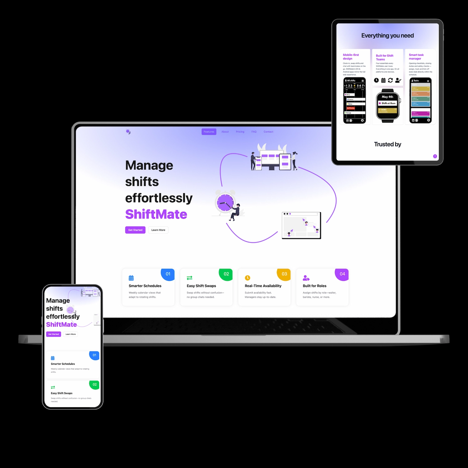Startup website dark theme